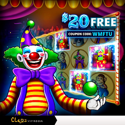 Cleos Vip Room 20 Freebie For New Game Bonzo The Clown