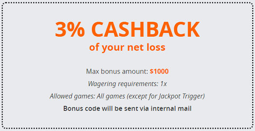 CryptoSlots Cashback Bonus 3% No Deposit Forum.png