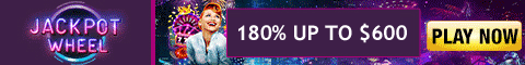 Jackpot Wheel 180% Match Bonus up to $1500 or 55 Free Spins!