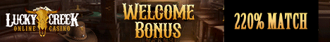 Lucky Creek - 99 Free Spins or 220% Welcome Bonus!