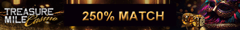 Treasure Mile - 25 Free Spins or 250% Deposit Bonus!